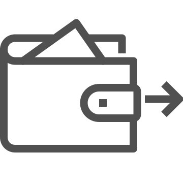 Checkout, digital wallet, money icon