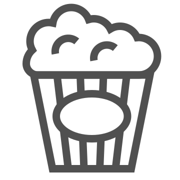 Cinema, entertainment, food icon