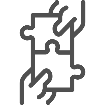 Assembly, connecting, interlocking icon