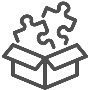 Abstraction, assembly, box icon