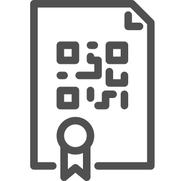 Barcode, certificate, data icon