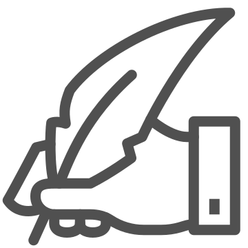 Calligraphy, communication, feather pen icon