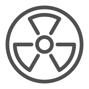 Atomic, energy, hazard icon