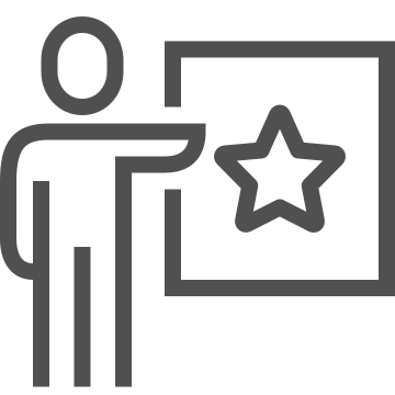 Audience, evaluation, performance icon