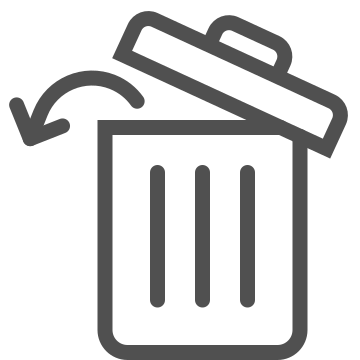 Delete, recovery, recycle bin icon