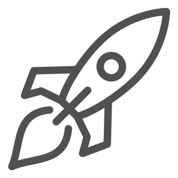 Exploration, launch, rocket icon