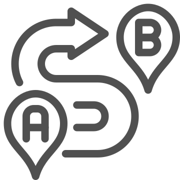 Destination, direction, map icon