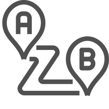 Destination, direction, map icon