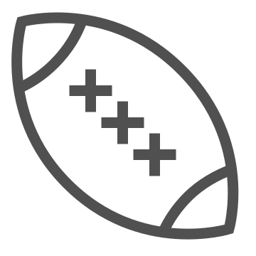 Ball, oval ball, physical education icon