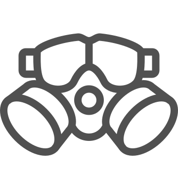 Chemical, gas mask, hazard icon