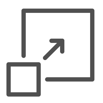 Adjust, enlarge, minimize icon