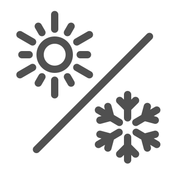Day and night, seasons, snowflake icon