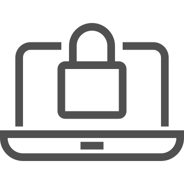 Encryption, laptop, lock icon