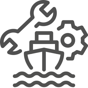 Anchor, boat, gear icon