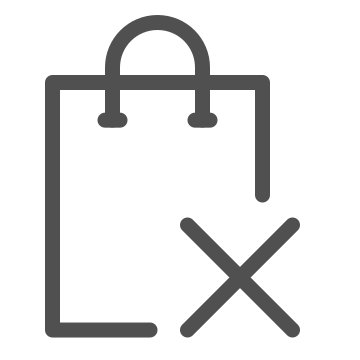 Bag, cancel, cross icon