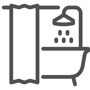 Bath, bathroom, curtain icon