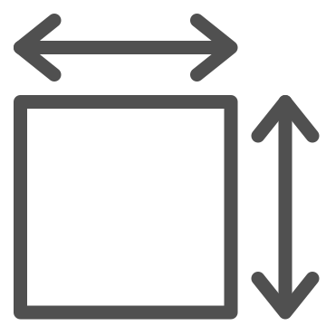Sizing, length, height icon