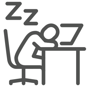 Desk, employee, napping icon