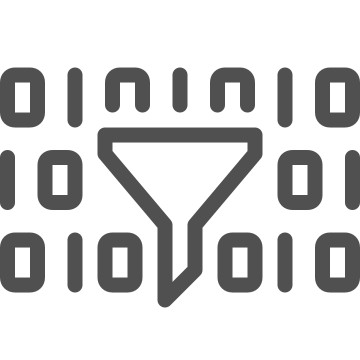 Data, filtering, funnel icon