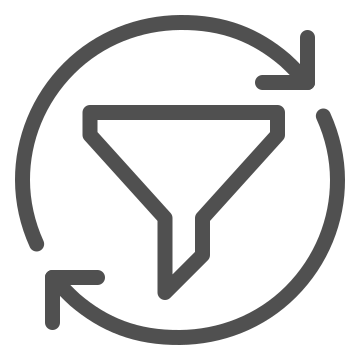 Data, filtering, funnel icon