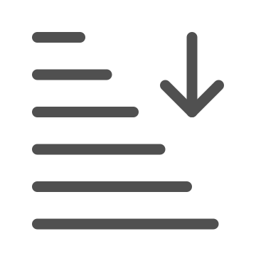 Arrow, descending, filtering icon