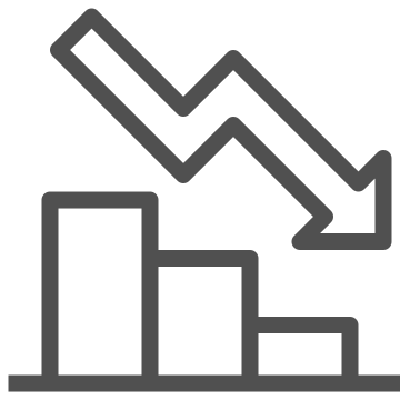 Bear market, decline, downtrend icon