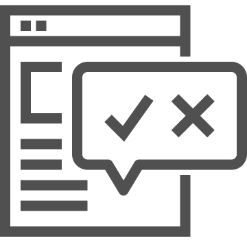 Checkmark, cross, feedback icon