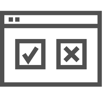 Checkmark, cross, feedback icon