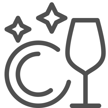 Clean, dining, dishware icon