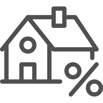 Deduction, finance, house icon