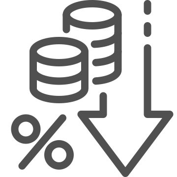 Decrease, economy, finance icon