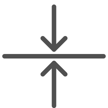 Thickness, adjustment, arrow icon