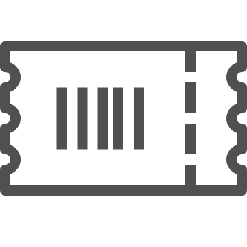 Admission, barcode, cinema icon