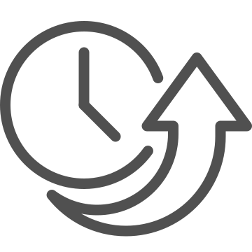 Arrow, clock, cycle icon