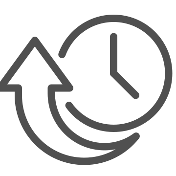 Arrow, circle, clock icon