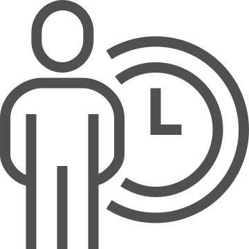 Clock, deadline, person icon