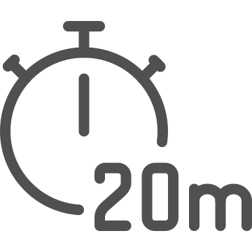 20, 20 minutes, chronometer