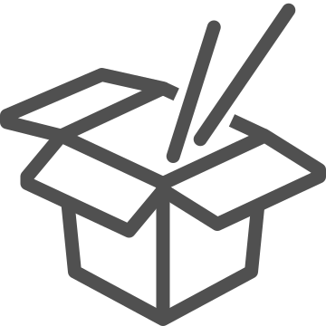 Cardboard box, container, fast food icon