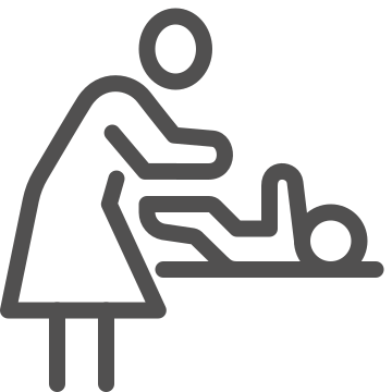Baby, changing station, diaper icon