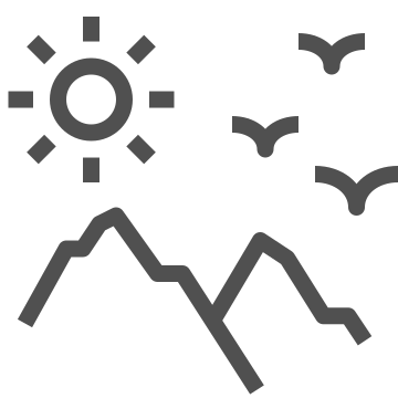 Adventure, birds, mountains icon