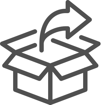Abstraction, arrow, box icon