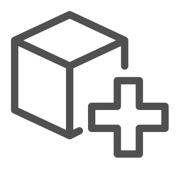 3d, abstract product, add icon