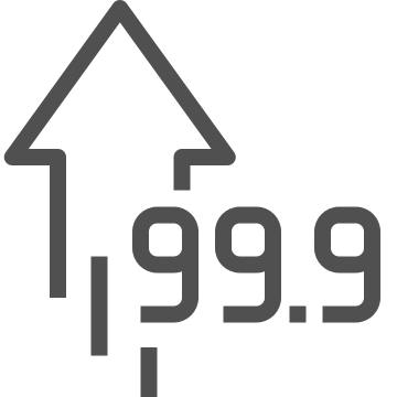 99.9%, availability, hosting icon