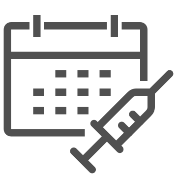 Booster, date, disease prevention icon