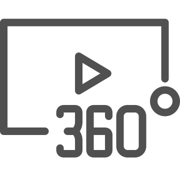 360 degree, interactive, media icon