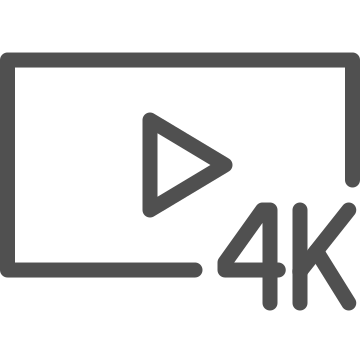 4k resolution, high definition, media icon