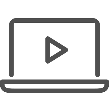 Laptop, multimedia, online video icon