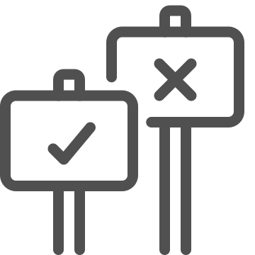 Voting, choice, yes no icon
