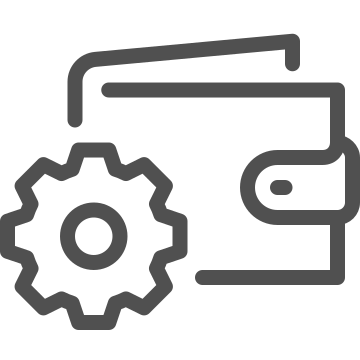 Finance, gear, money icon