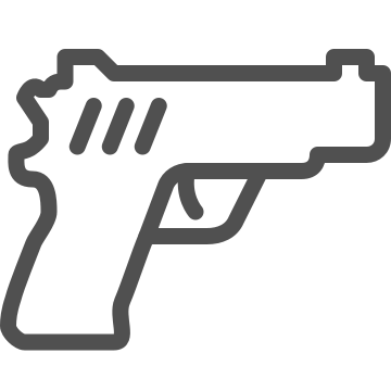 Alert, danger, firearm icon